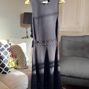 Kate Spade Black Midi Dress with Eyelet Detail
